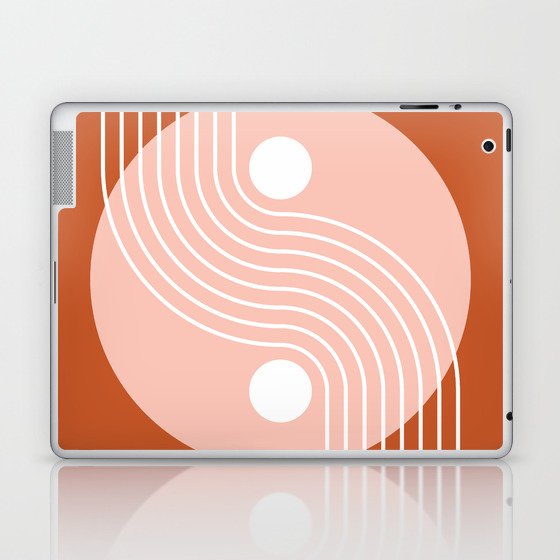 Geometric Lines and Shapes 12 - Rust and Rose Gold  Laptop & iPad Skin