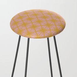 Sun Starburst Gold Yellow and Pink Palm Springs Midcentury Modern Counter Stool