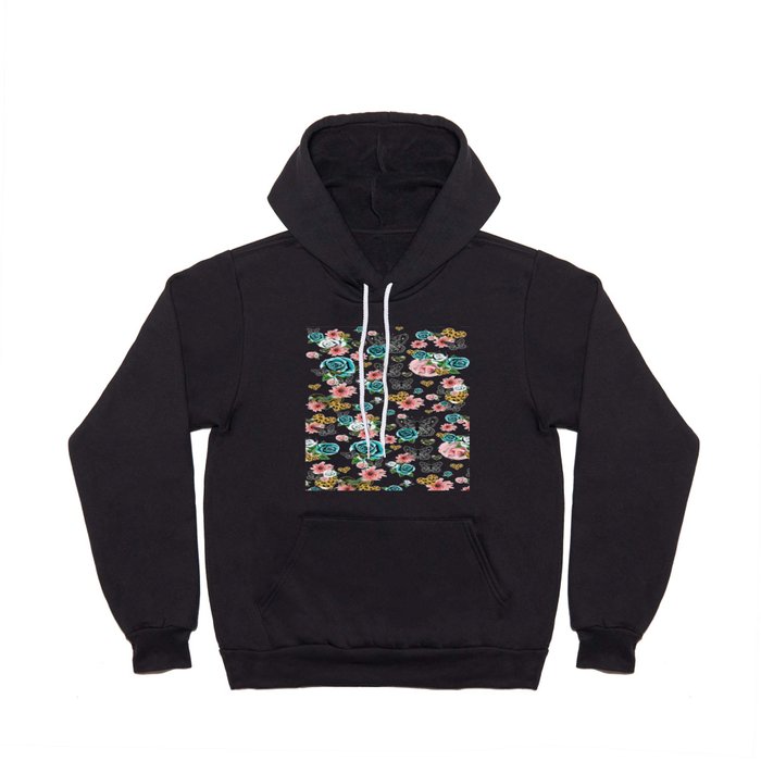 Black Floral Hoody