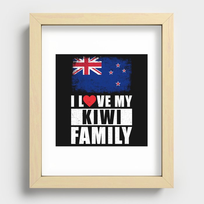 Kiwi Family Recessed Framed Print