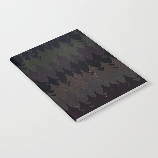 The secret forest at night - Abstract dark tree pattern Notebook