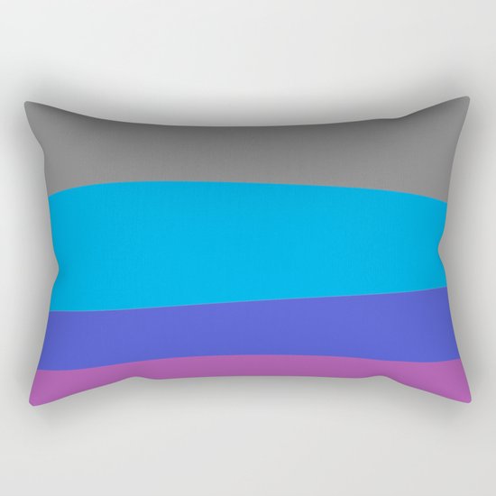 Gray Blue Purple Waves Rectangular Pillow