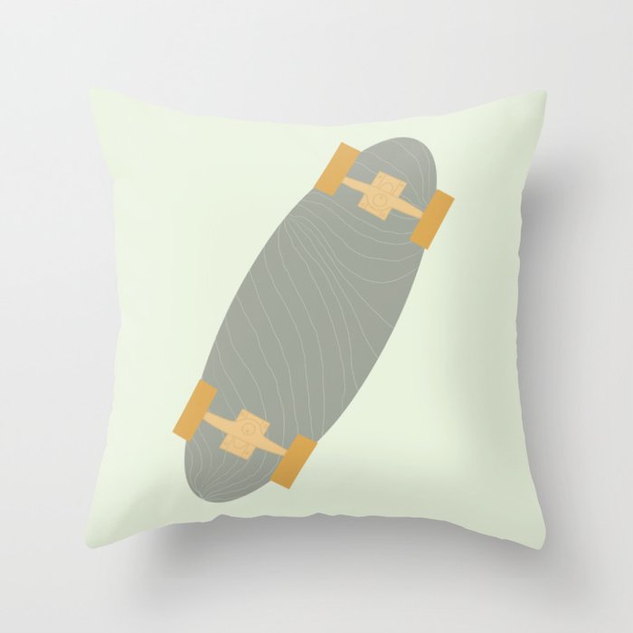 Vibrant Longboard Throw Pillow