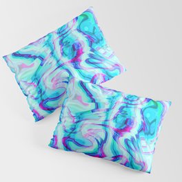 Funky liquid blue shapes Pillow Sham