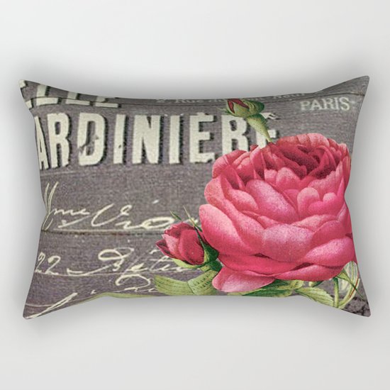 Vintage red rose #2 Rectangular Pillow