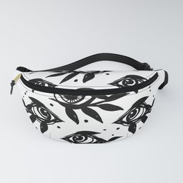 Evil eye _snow white & black beauty palette_ magic intuition awakening_Hand Painted ink pen Fanny Pack
