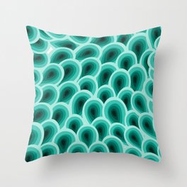 Green Life Abstract Hypnotic Pattern Design  Throw Pillow