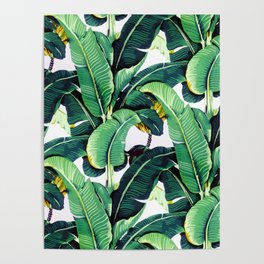 Tropical Banana leaves pattern Poster