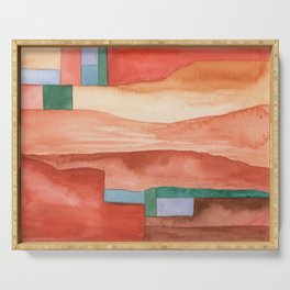 Abstract Desert Landscape Watercolor Serving Tray