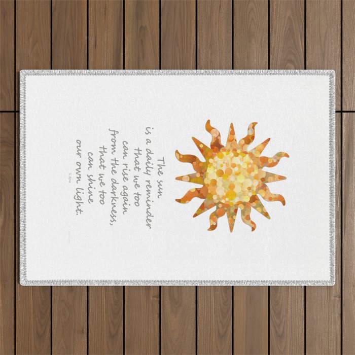 You Will Rise Again - Inspirational Sun Symbol Art Outdoor Rug