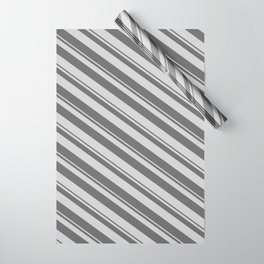 [ Thumbnail: Dim Gray & Light Gray Colored Lines Pattern Wrapping Paper ]