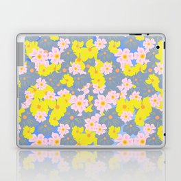 Pastel Spring Flowers Ombre Blue Laptop Skin
