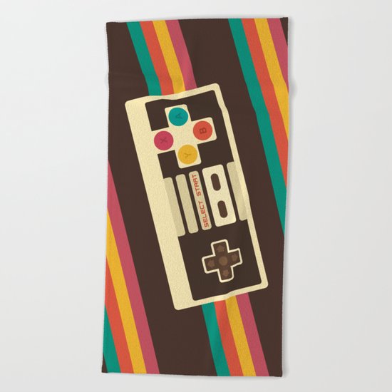 Retro Video Game 2 Beach Towel