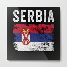 Serbia Flag Distressed - Serbian Flag Metal Print | Politics, Girl, Nationality, Women, Boys, Patriotic, Present, Toddler, Kids, Men 