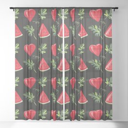 Mama's Watermelon Sheer Curtain