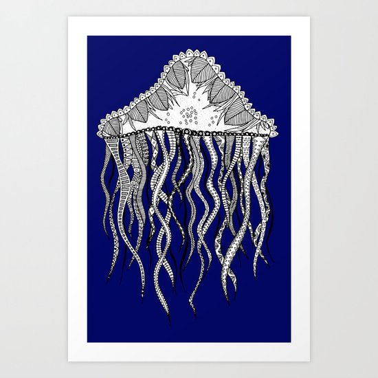 Blue Jellyfish Art Print
