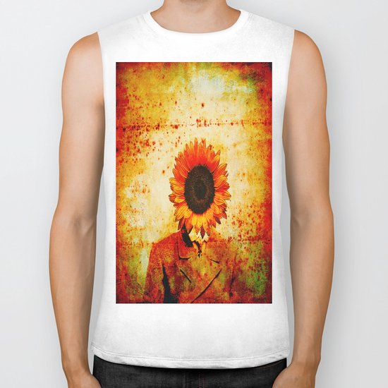 Head of sunflower Biker Tank