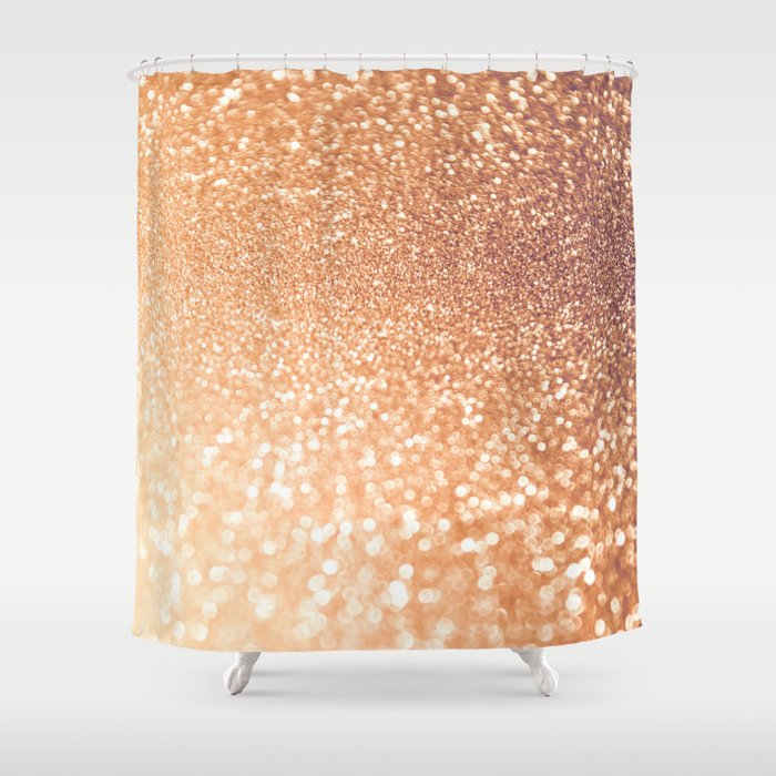 The late Sunset - Rosegold Gold glitter pattern Shower Curtain