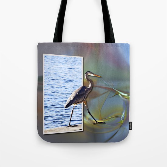 Blue Heron Strutting Out Of Frame Tote Bag