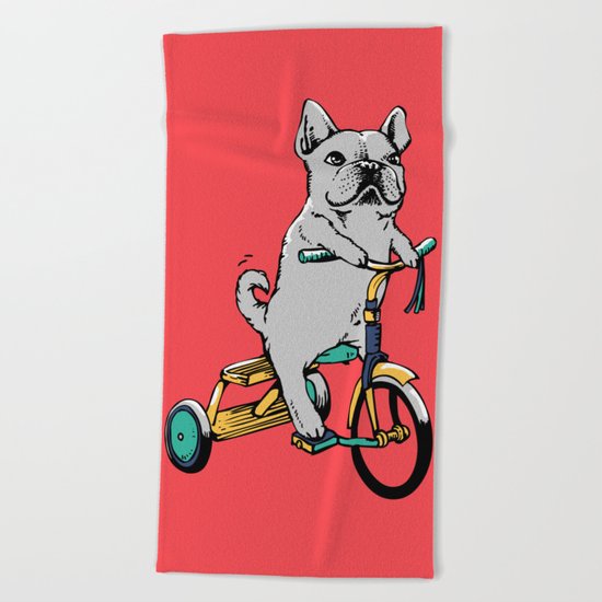 Frenchie Ride Beach Towel