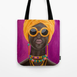 African American Woman Pop Art Portrait Tote Bag
