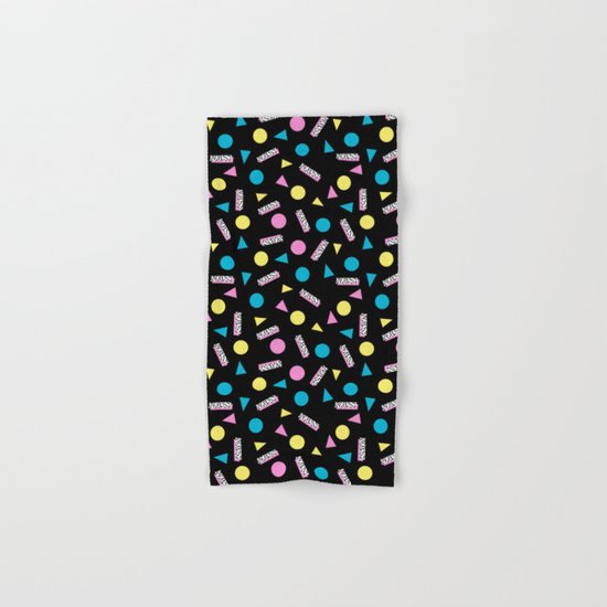 Max Out - abstract memphis minimal colorful neon bright happy shapes geometric 1980s 80s retro Hand & Bath Towel