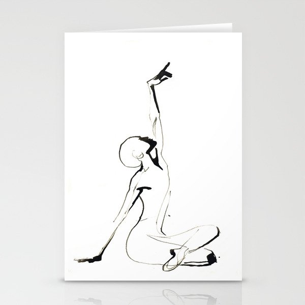 India Ink Dance Drawing Stationery Cards