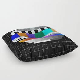 Glitched VHS screen seamless pattern Floor Pillow