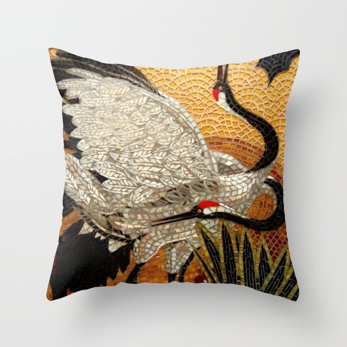 Red-Crowned Cranes Throw Pillow