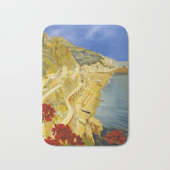 Vintage Amalfi Italy Travel Bath Mat
