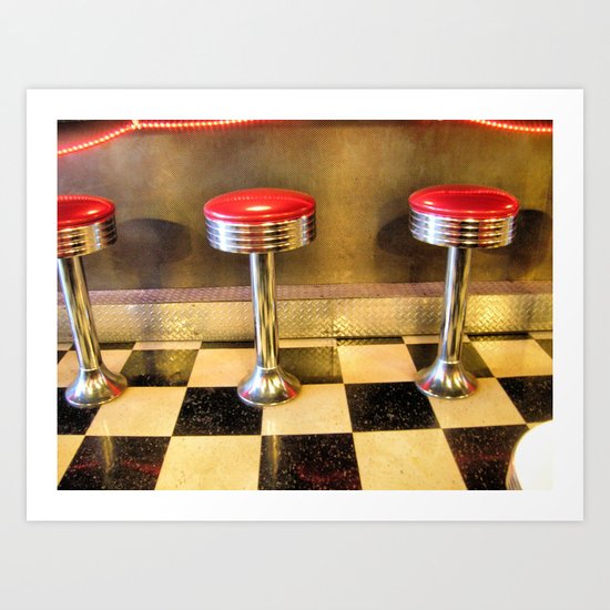 olde time stools Art Print