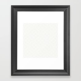 neutral, checker, pattern, square, white, checkerboard, check, aesthetic Framed Art Print