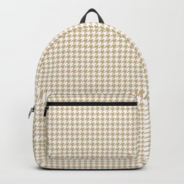 Christmas Gold and White Hounds Tooth Check Backpack