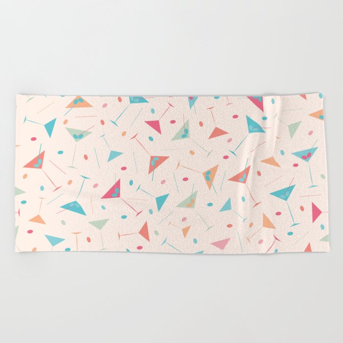 Martinis with Peach Background Beach Towel