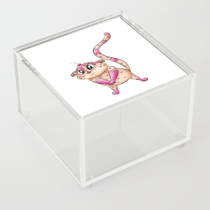 Happy Valentine`s day kitten Acrylic Box