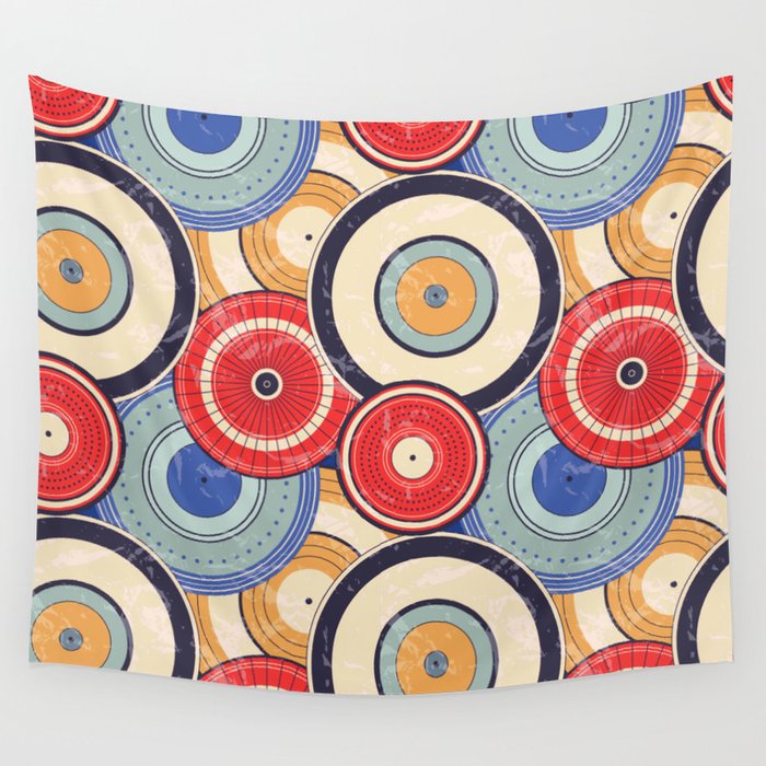 Japanese umbrella abstract pattern  Wall Tapestry