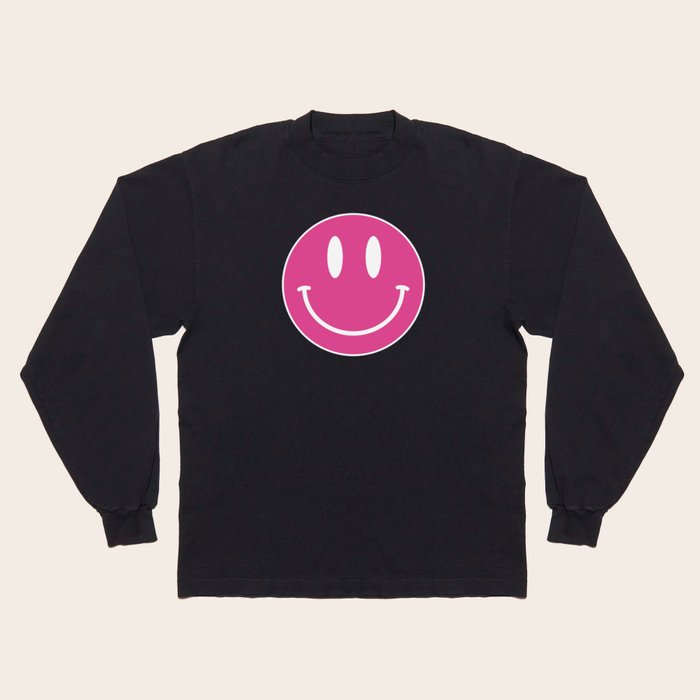 Color block smile face printed round neck long sleeve hoodie store