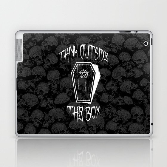 Think Outside The Box Goth Coffin Humour Laptop & iPad Skin