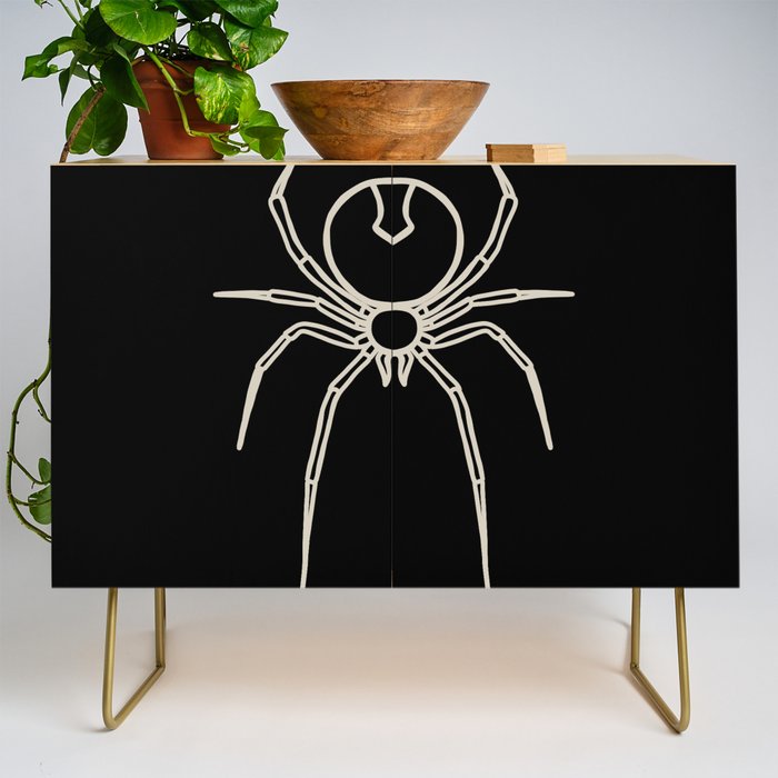 Simply Spooky Collection - Spider - Bat Black and Bone White Credenza