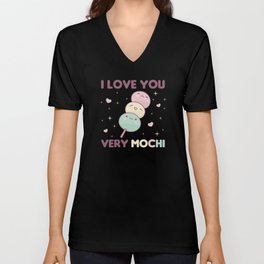 I Love You Very Mochi - Kawaii Mochi Ice Cream V Neck T Shirt