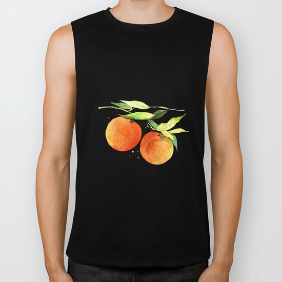 Watercolor oranges Biker Tank