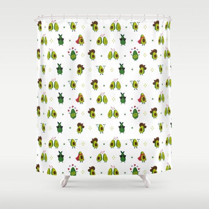 Avocado Pattern - holy guacamole collection Shower Curtain