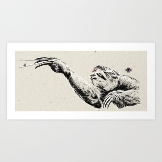 Karate Sloth Art Print