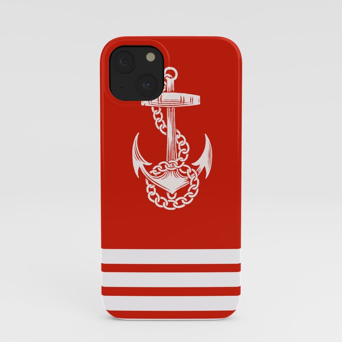 Nautical Stripe Red iPhone Case
