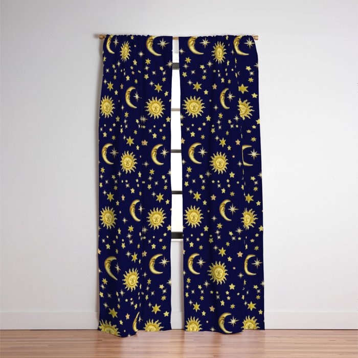 Sun Moon Stars Blackout Curtain By Aura2000 Society6