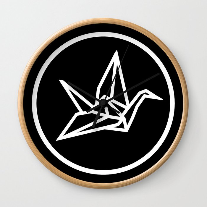 YO ZEN logo, black background Wall Clock