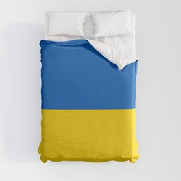 Sapphire and Yellow Solid Colors Ukraine Flag 100 Percent Commission Donated To IRC Read Bio Duvet Cover