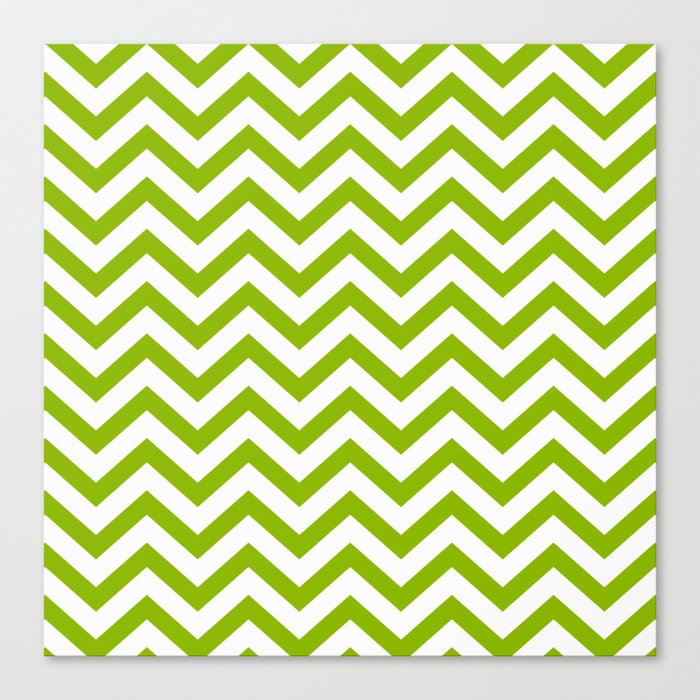 Simple Chevron Pattern - Apple Green & White - Mix & Match with Simplicity of Life Canvas Print