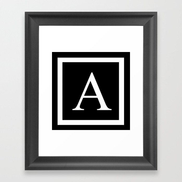 A letter Monogram Framed Art Print
