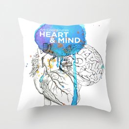 Art Coordinates Heart and Mind Throw Pillow